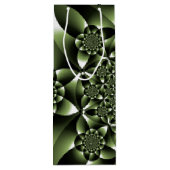 Grüne Blätterblätter Geschenktüte Für Weinflaschen (Rückseite)