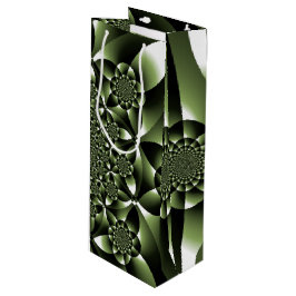 Grüne Blätterblätter Geschenktüte Für Weinflaschen