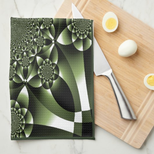 Grüne Blätterblätter Geschirrtuch (Viertel Falte)