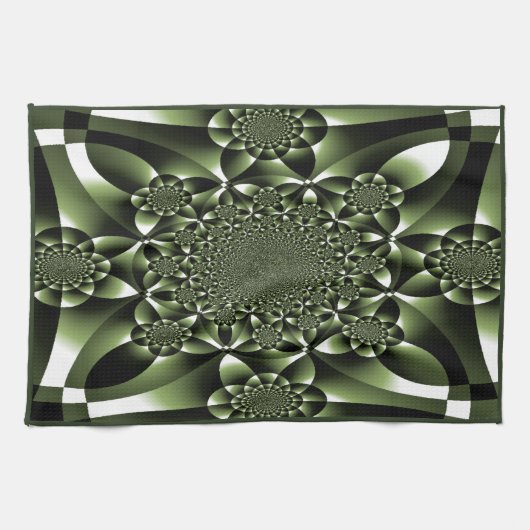 Grüne Blätterblätter Geschirrtuch (Horizontal)