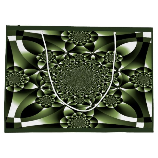 Grüne Blätterblätter Große Geschenktüte (Rückseite)