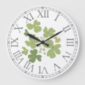 Grüne Blätterblätter Große Wanduhr (Vorderseite)