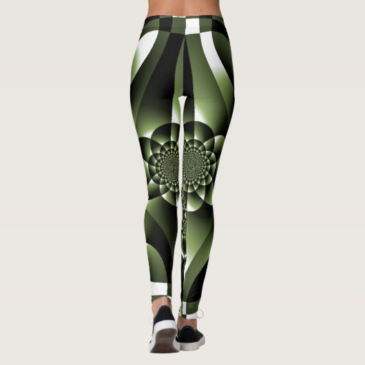 Grüne Blätterblätter Leggings (Rückseite)