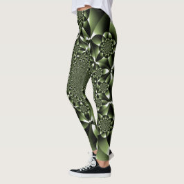 Grüne Blätterblätter Leggings