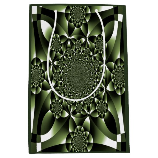 Grüne Blätterblätter Mittlere Geschenktüte (Vorderseite)