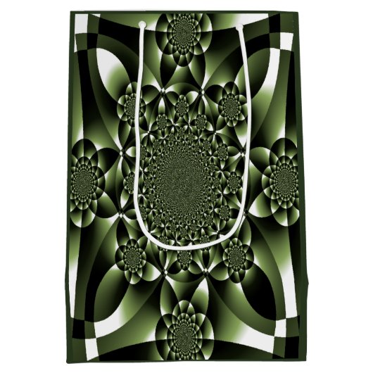 Grüne Blätterblätter Mittlere Geschenktüte (Rückseite)