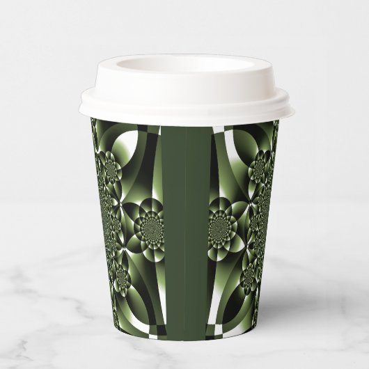 Grüne Blätterblätter Pappbecher (Rechts)