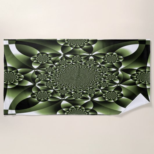 Grüne Blätterblätter Strandtuch (Vorderseite)