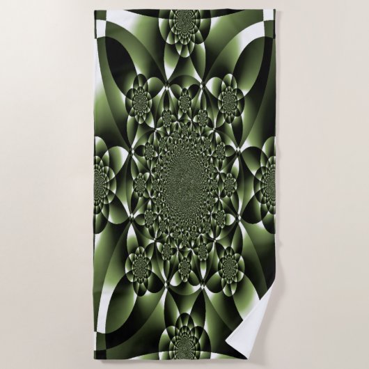 Grüne Blätterblätter Strandtuch (Vorderseite)