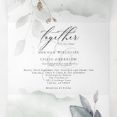 Grüne Blattfarbe in einer Farbe Dreifach Gefaltete Einladung (Innenseite Mitte)