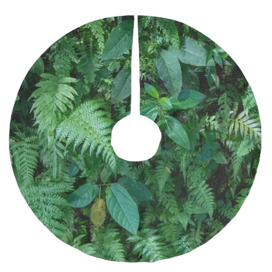 Grüne Blattfarbe Polyester Weihnachtsbaumdecke (Vorderseite)