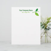 Grüne Blattgärtnerfirmenlogogewohnheit Briefbogen (Stehend Vorderseite)