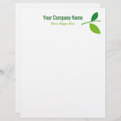 Grüne Blattgärtnerfirmenlogogewohnheit Briefbogen (Vorne/Hinten)