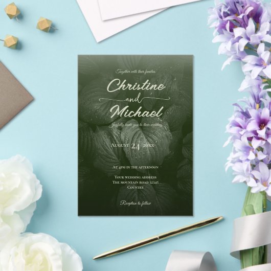 Grüne Blattgemüse, Frühjahrsheirat Acryleinladungen (In Situ (Hochzeit))