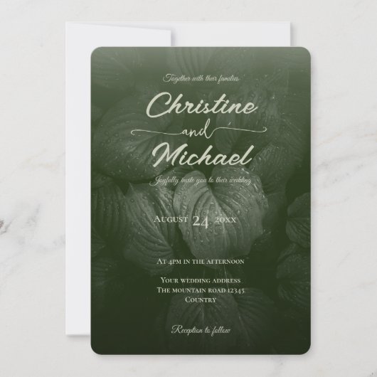 Grüne Blattgemüse, Frühjahrsheirat Einladung (Vorderseite)