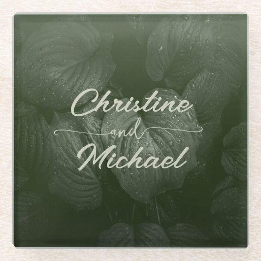 Grüne Blattgemüse, Frühjahrsheirat Glasuntersetzer (Vorderseite)