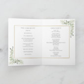 Grüne Blattgold-Geometrie-Hochzeit Programm (Innenseite)