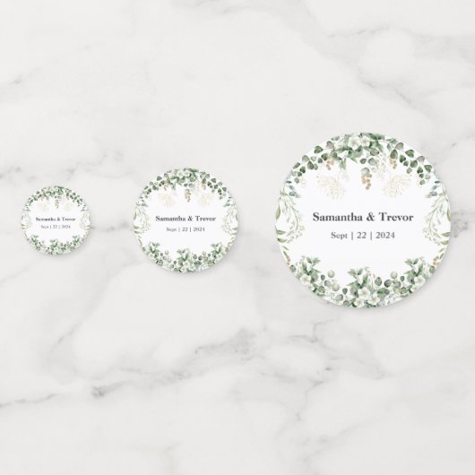 Grüne Blattgold Konfetti (Vorderseiten)