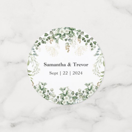 Grüne Blattgold Konfetti (Klein Vorderseite)