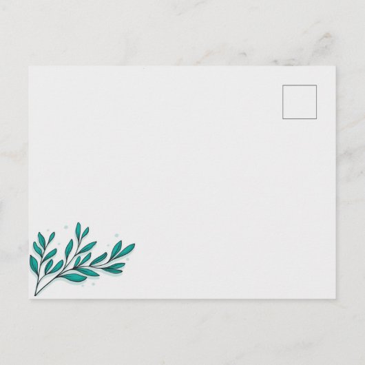 Grüne BlattgoldUnterkunftskarte Ankündigungspostkarte (Rückseite)
