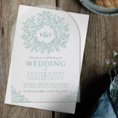 Grüne Blattlinie Acryleinladungen