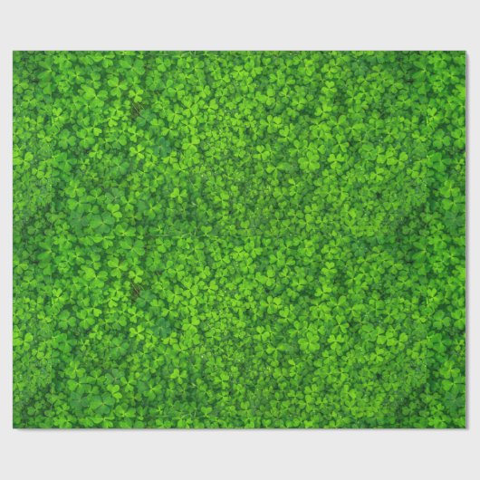 Grüne Blattwolken mit Wassertropfen Geschenkpapier (Flach)