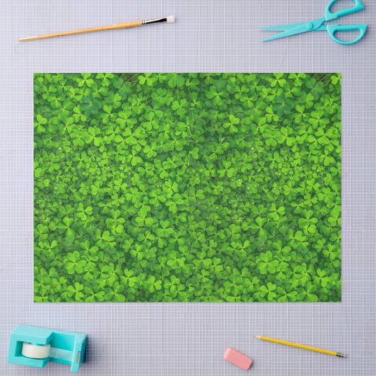 Grüne Blattwolken mit Wassertropfen Seidenpapier (Basteln)