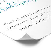 Grüne blaue Ballon Familientraditionen Zeichen Poster (Ecke)