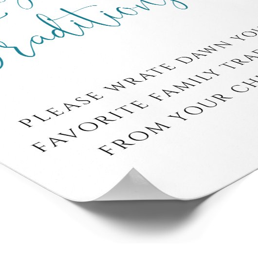 Grüne blaue Ballon Familientraditionen Zeichen Poster (Ecke)