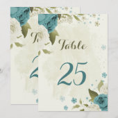 Grüne, blaue Blume Tischnummer (Vorne/Hinten)