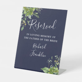 Grüne blaue Erinnerung für Hochzeiten Sockelschild