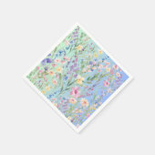 Grüne Blaue Farbige Blumen Serviette (Ecke)