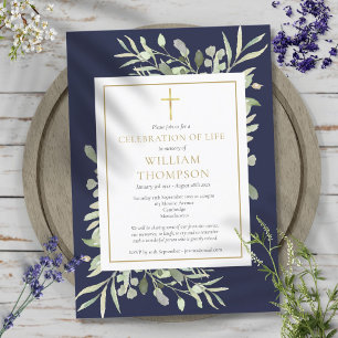 Grüne Blaue Feier zur Beerdigung des Lebens Einladung