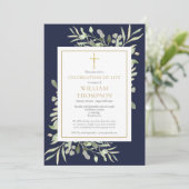 Grüne Blaue Feier zur Beerdigung des Lebens Einladung (Stehend Vorderseite)