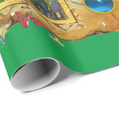 GRÜNE BLAUE FLORAL NATIVITY CHRISTMAS PARCHMENT GESCHENKPAPIER (Rolleneckpunkt)