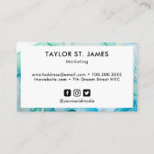 Grüne blaue Grenz-Visitenkarte Visitenkarte (Rückseite)