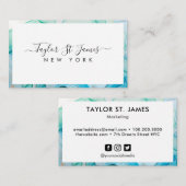 Grüne blaue Grenz-Visitenkarte Visitenkarte (Vorne/Hinten)