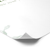 Grüne Blaue Hortensien-Menü-Baby-Shower Poster (Ecke)