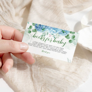 Grüne Blaue Hydrangea Bücher für Babydusche Begleitkarte