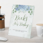 Grüne Blaue Hydrangea Bücher für Babydusche Sockelschild (In SItu)