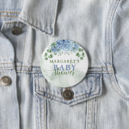 Grüne blaue Hydrangea Die Junge Baby-Dusche Button