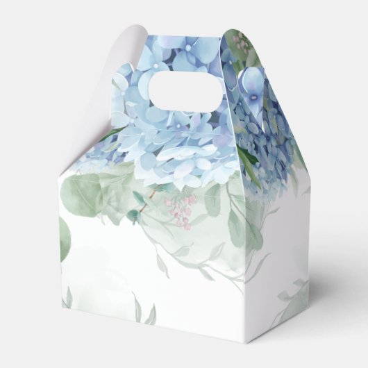 Grüne blaue Hydrangea Die Junge Baby-Dusche Geschenkschachtel (Rückseite)