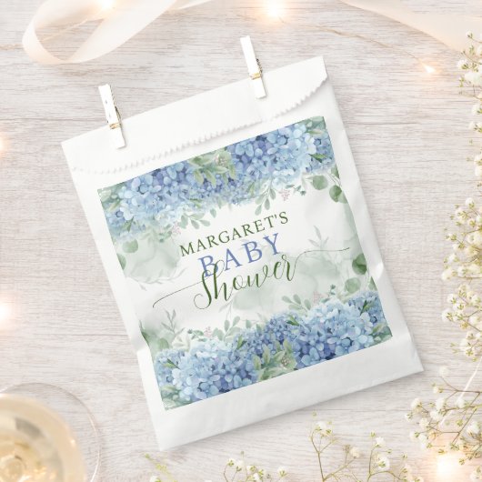 Grüne blaue Hydrangea Die Junge Baby-Dusche Geschenktütchen (Ausgeschnitten)