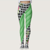 Grüne, blaue Leggings (Vorderseite)