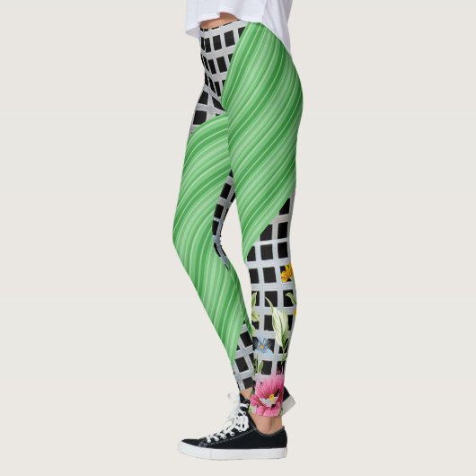 Grüne, blaue Leggings (Links)
