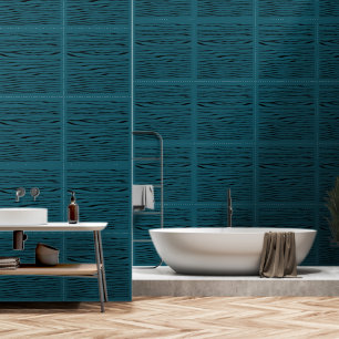 Grüne blaue Linie Tiefsee Art Square Tile Tapete
