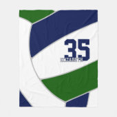 Grüne blaue Mannschaftsfarben im Volleyballzimmerd Fleecedecke (Vorderseite)