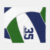 Grüne blaue Mannschaftsfarben im Volleyballzimmerd Fleecedecke (Vorderseite (Horizontal))