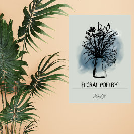 Grüne blaue Minimalblütenkohle Leinwanddruck