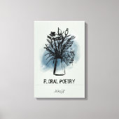 Grüne blaue Minimalblütenkohle Leinwanddruck (Vorderseite)